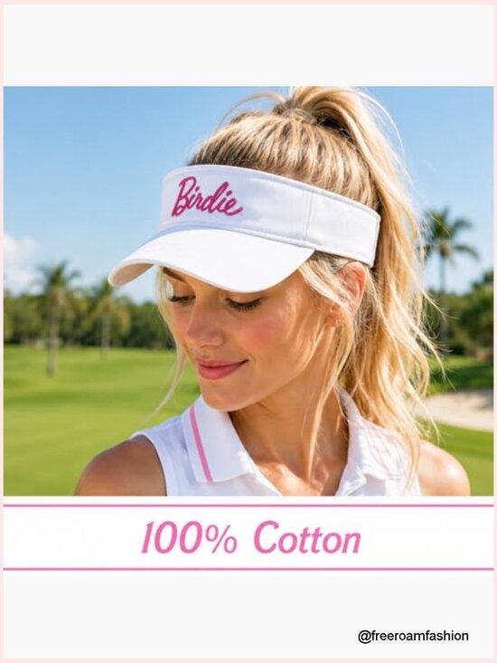 100% Cotton Golf Visor with Sweatband - Adjustable Velcro Closure main image 5